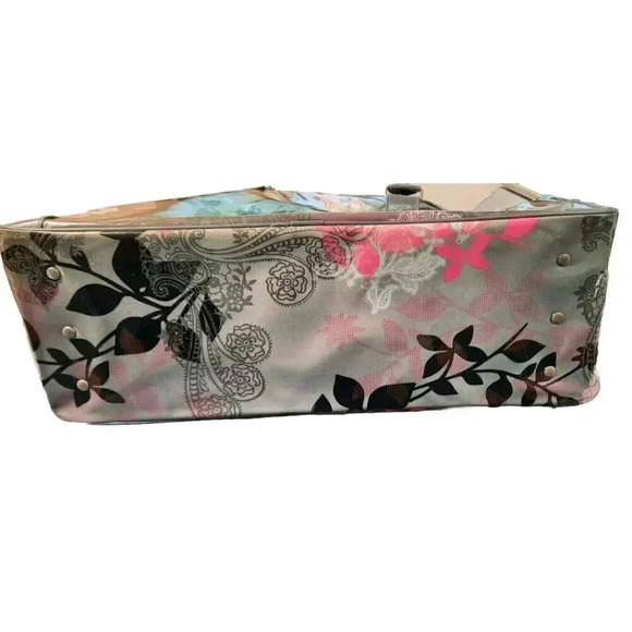 Paperchase Floral Gym Overnight Dance Oversized Bag Gray Pink Floral - Picture 4 of 6